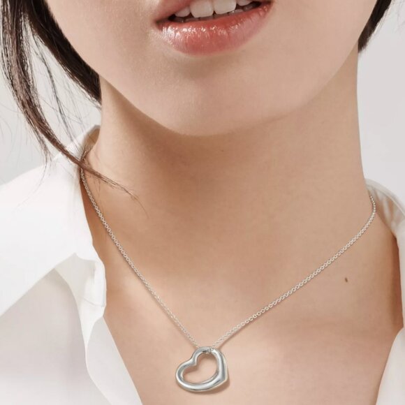 Tiffany and Co. Elsa Peretti Open Heart Pendant Necklace - Picture 5 of 7